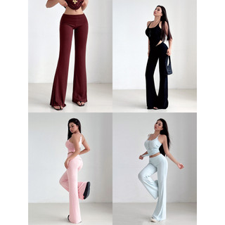 Quần Flip-Waist 2.0 Dệt Kim Drap Cao Cấp, Màu Trơn Micro Loé - Phù Hợp Mặc Hàng Ngày Cho Nữ