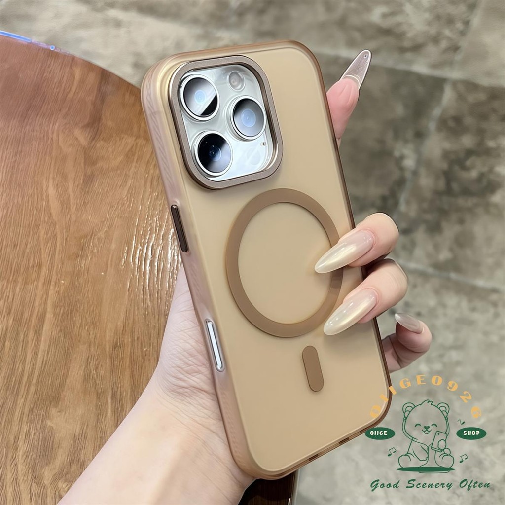 Ốp điện thoại từ tính Acrylic mờ iphone16 Pro Max 15 14 13 vỏ cho vỏ iPhone vỏ mềm silicon TPU chống sốc