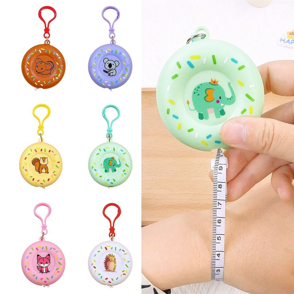 Thước da mềm SAIA, Thước đo băng keo hình hạt dẻ dài 2M, Thiết kế dễ thương Một cú nhấp chuột Rebound Quần áo da mềm Thợ may Thước thủ công Dự án thủ công