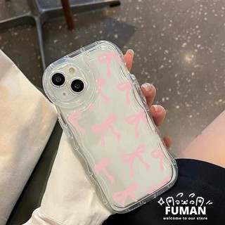 Ins Style Màu Hồng Xanh Nơ Ốp Lưng Điện Thoại Redmi Note 14 13 12 Pro Plus Turbo 11 Pro Plus 11S 11T 10 Pro 10T 9T Turbo 4 Pro 3 A4 A3 Pro 10A 9 9C 5G 4G Sóng Trong Suốt Mềm Vỏ chống sốc