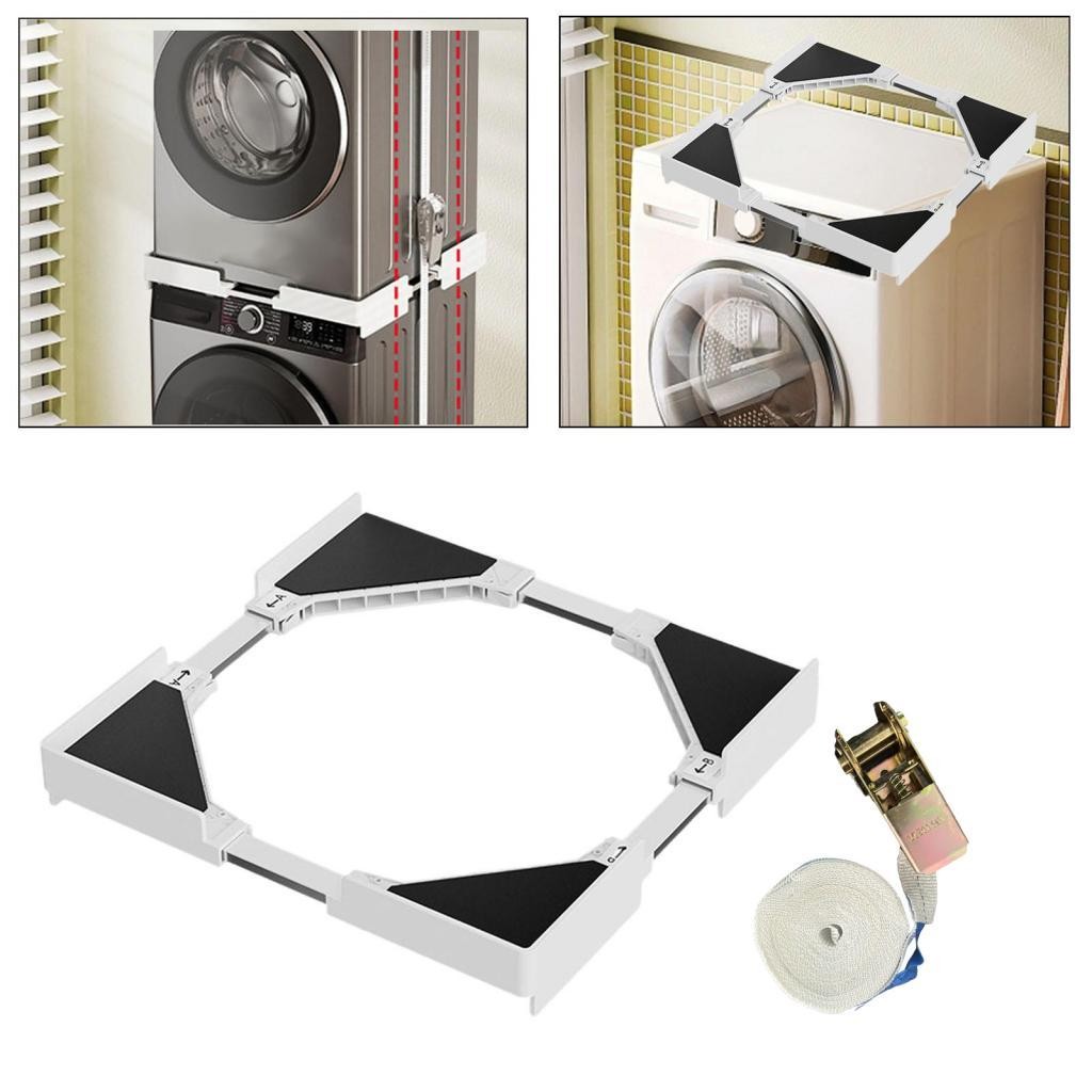 Máy Giặt Máy Sấy Xếp Chồng Bộ Có Thể Điều Chỉnh Tiết Kiệm Không Gian Thực Tế Không Trơn Trượt Nhẹ Dễ Dàng Lắp Đặt Ổn Định Đa Năng