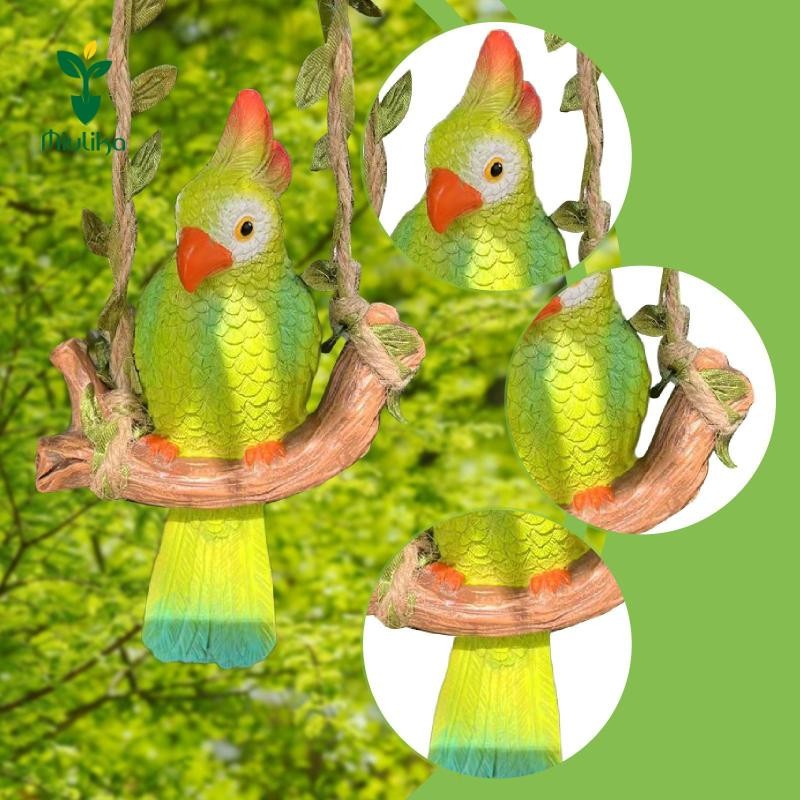 Miulika Treo Tượng Vẹt Trang Trí Quà Tặng Sưu Tập Thủ Công Sống Động Như Thật Dễ Thương Điêu Khắc Trang Trí Cho Ao Sân Sau Hàng Rào Nhà Vườn