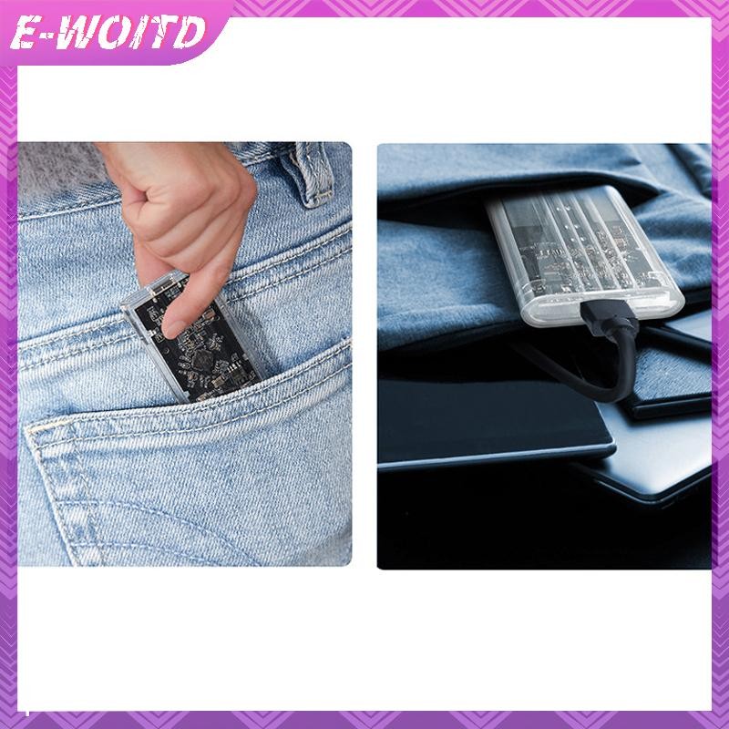 E-woitd M.2 NVME PCIe NGFF SATA Hộp đựng giao thức USB trong suốt Loại C 10Gbps PCI-E Hộp đựng ổ cứng gắn ngoài trong suốt cho điện thoại máy tính xách tay HNVN