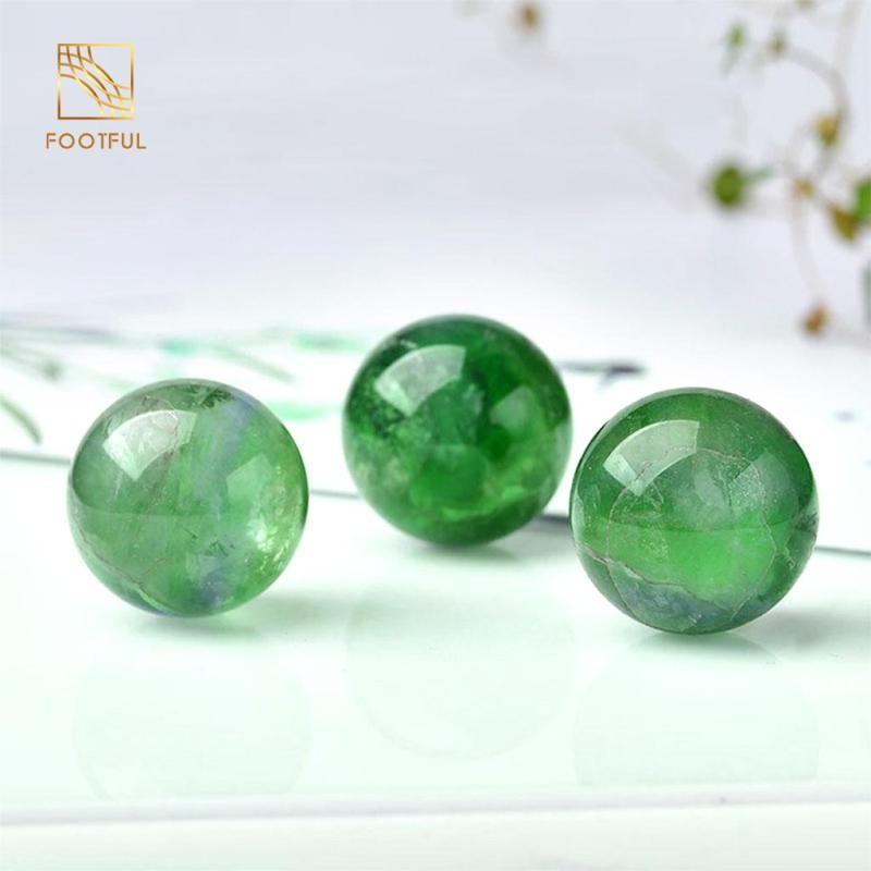 Đá Quý Tự Nhiên Trang Trí Điêu Khắc Hình Trang Trí Quả Cầu Fluorite Trong Suốt Để Thiền Phong Thủy Bói Toán