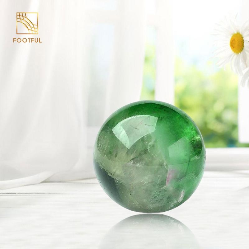 Đá Quý Tự Nhiên Trang Trí Điêu Khắc Hình Trang Trí Quả Cầu Fluorite Trong Suốt Để Thiền Phong Thủy Bói Toán