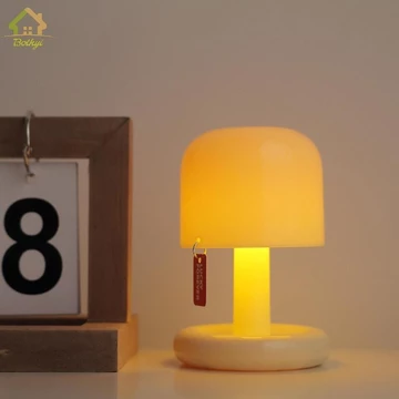 Đèn bàn Mini Đèn bàn Đèn ngủ có thể sạc lại với tấm che đèn Đèn đầu giường nấm Đèn bàn nhỏ cho quầy bar, bàn đầu giường,