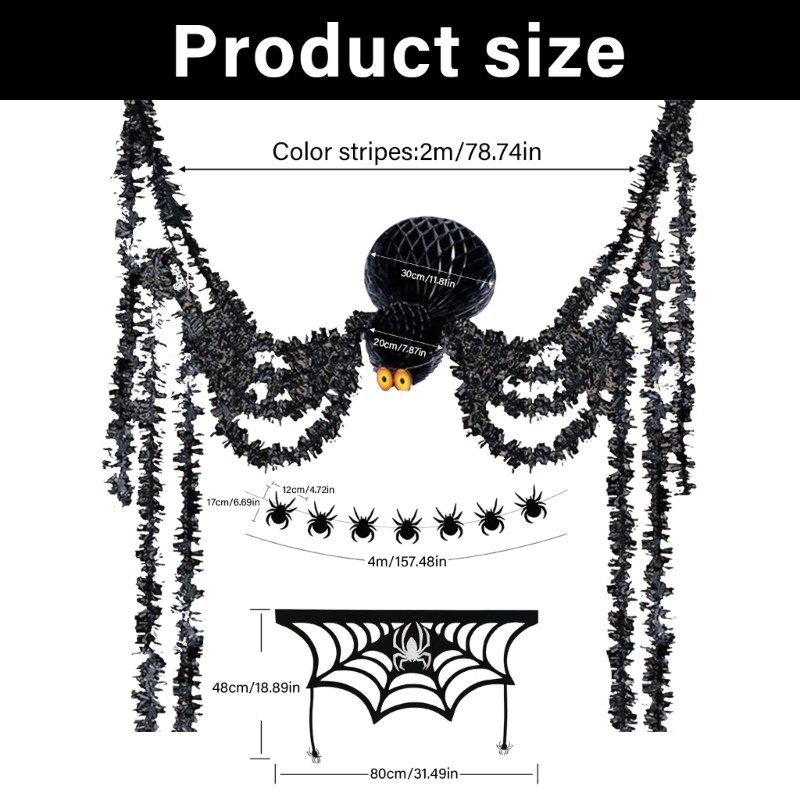KIKIN Halloween Biểu ngữ DIY Lò sưởi trang trí cho bầu không khí Halloween