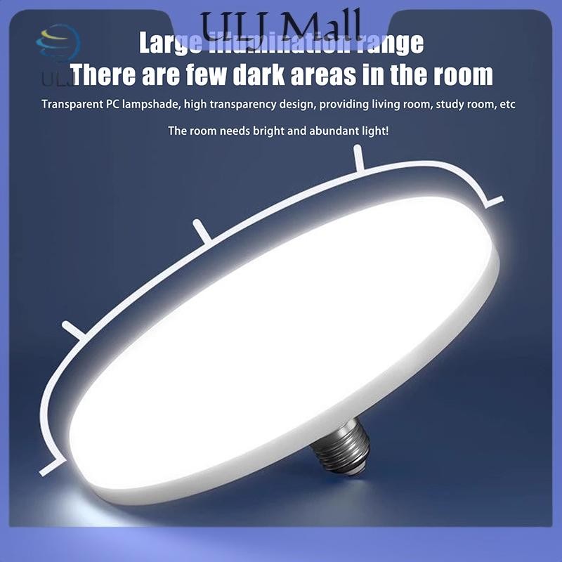 ULJ 1 bóng đèn LED 20-200W, chiếu sáng trong nhà, tiết kiệm điện, đui E27, AC 220V, cho nhà để xe