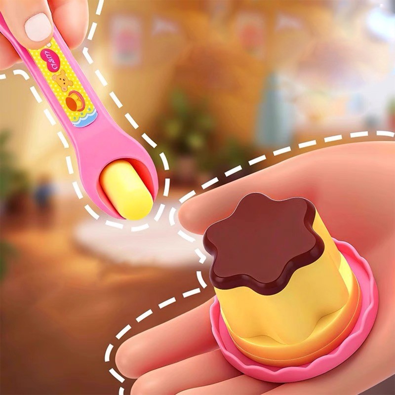 Bộ đồ chơi cho ăn bánh Pudding dâu tây cho trẻ em - Bộ đồ chơi giả vờ cho ăn