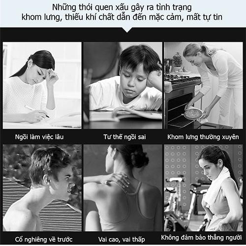 Đai Chống Lưng Gù Nam Nữ , Đai Nâng Ngực Nữ Có Nẹp Chỉnh Cột Sống ZX-074