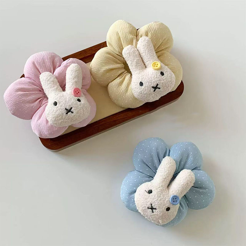 Phụ kiện tóc hình thỏ Miffy với hoa lớn và chấm bi đáng yêu