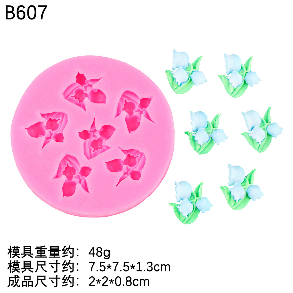 Daisy Lily of the Valley Hoa Mai Đào Hoa Khuôn Silicon DIY Flower Series Chocolate Nướng Bánh Trang Trí Hương Liệu Thạch Cao Nhựa Khuôn