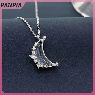 PANPIA-Mặt Trăng Pha Lê Thời Trang Đơn Giản Pentagram Trái Tim Mặt Dây Chuyền Vòng Cổ Dành Cho Nữ Cô Gái Tính Khí Thanh Lịch Giả Tưởng Vòng Cổ Trang Sức Quà Tặng
