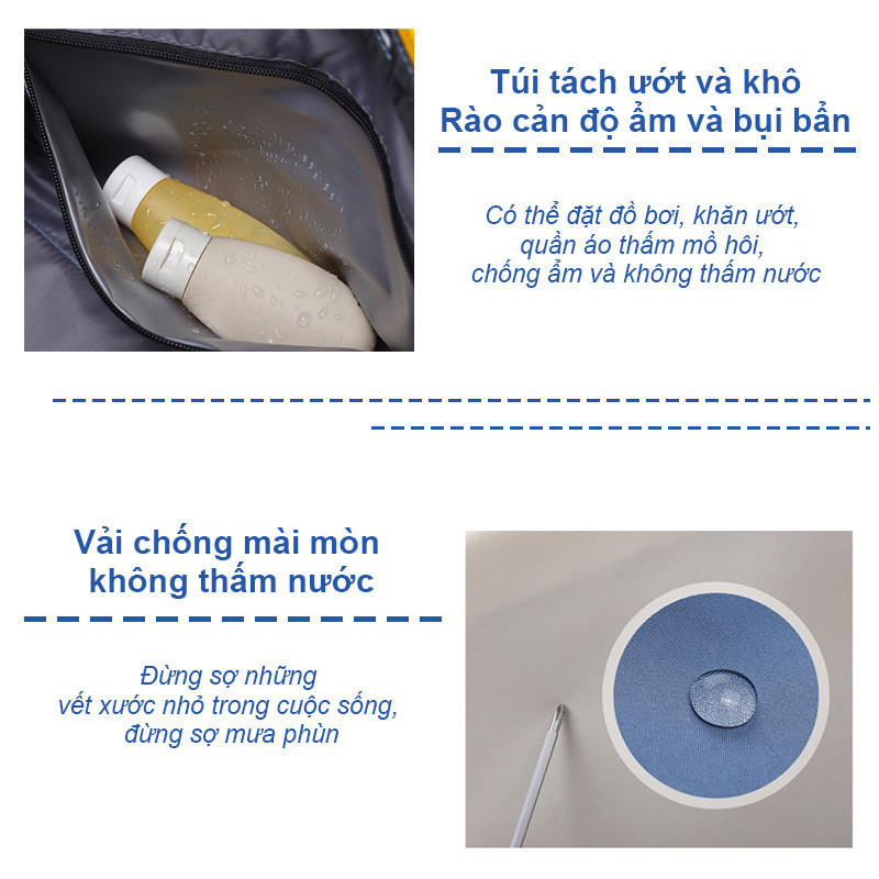 Túi Du Lịch Xách Dựng Cỡ Lớn,Túi Xách Du Lịch Thể Thao,tách khô và ướt,có ngăn đựng giày,Túi thể thao và tập thể dục