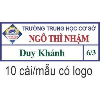 Phù hiệu học sinh logo tròn, bảng tên học sinh ủi cánh tay, trường PTTH, THCS thiết kế theo yêu cầu