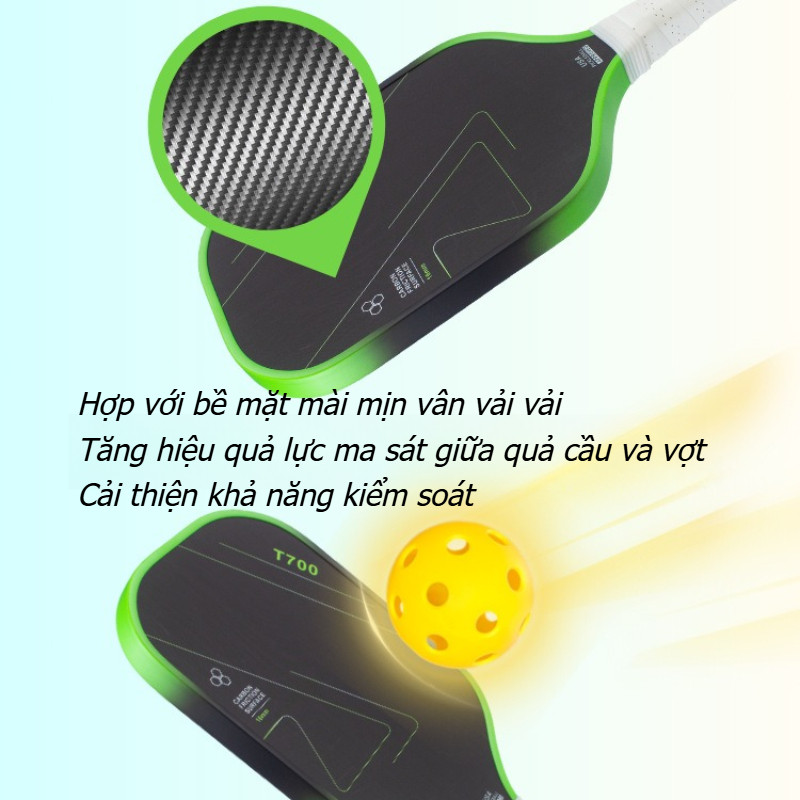 Vợt Pickleball Carbon T700 Pro mặt,Siêu nhẹ,Dành cho mọi lứa tuổi,tay cầm màu đen chắc chắn