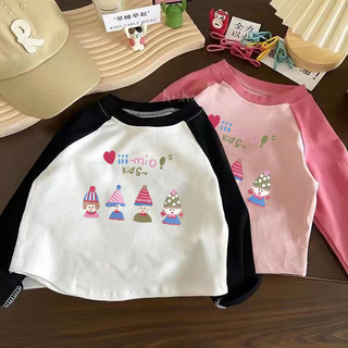 Mùa Xuân Thu Trẻ Em Cotton Nguyên Chất Dài Tay Áo Thun Màu Sắc Tương Phản Bé Trai Bé Gái Hoạt Hình Thời Trang Trung Nhỏ Trẻ Em Đáy Áo Sơ Mi Top