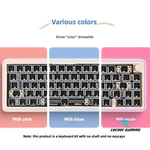 MỚI!!! Bàn Phím Cơ QMK65 Ba Chế Độ Trao Đổi Nóng Dễ Thương Màu Hồng Bluetooth / 2.4G RGB Bộ Bàn Phím Cơ Ánh Sáng Màu — ảnh 6