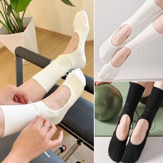 Tất Pilates WEAVELYF từ cotton, thấm mồ hôi và thoáng khí, thiết kế ống giữa chống trượt