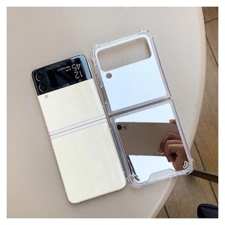 Ốp Gương Góc Chống Sốc Sang Trọng Cho Samsung Galaxy Z Flip 7 6 5 4 3 Flip4 Flip6 flip5 Bìa Cứng Hoa Hồng Vàng
