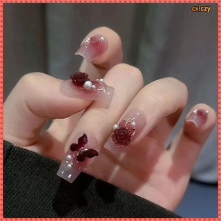 Trẻ Em Đeo Móng Tay Bé Gái Chuyên Dụng Handmade Giữa Chiều Dài Đeo Móng Tay 2025 Phong Cách Thích Hợp Cho Học Sinh 8-10 Tuổi Miếng Dán Làm Móng Tay Dễ Thương