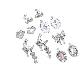Mới Phong Cách Trung Quốc Hợp Kim Ngọt Ngào Phong Cách Thoáng Mát Trái Tim Tình Yêu Nơ Mặt Dây Chuyền DIY Handmade Trang Sức Vòng Cổ Bông Tai Phụ Kiện
