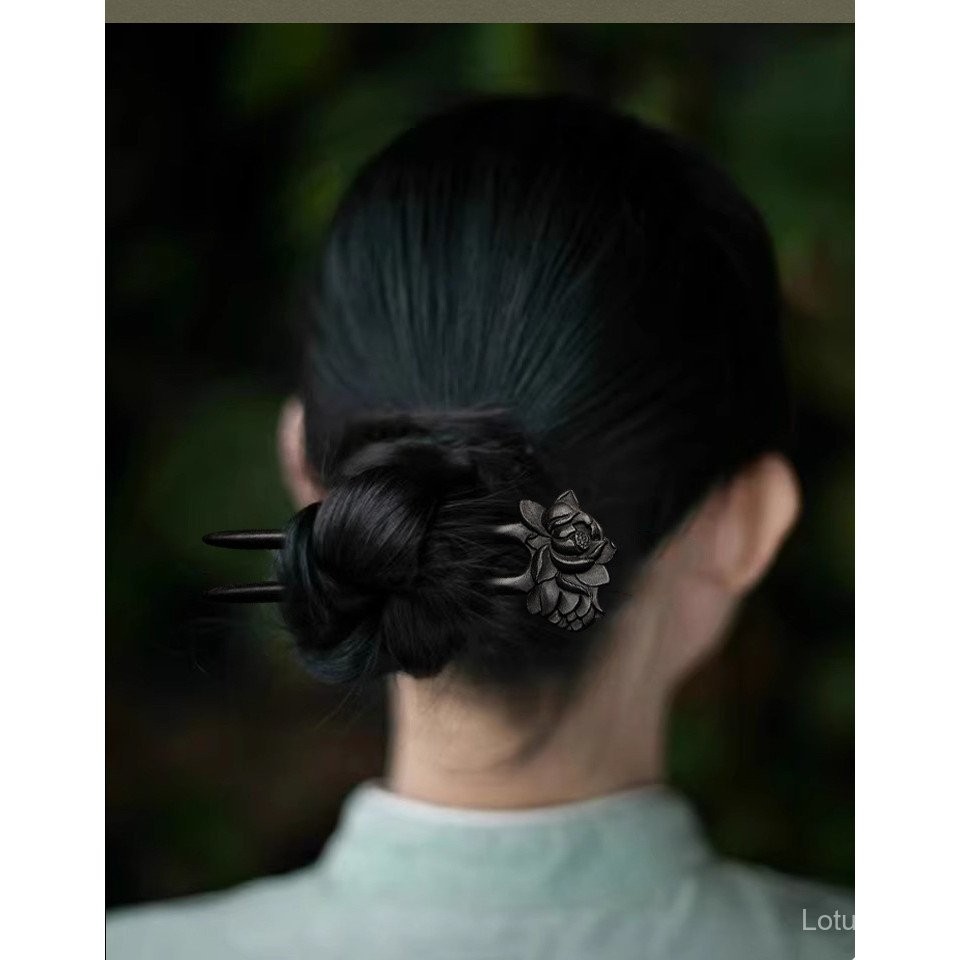 Gỗ Đàn Hương Handmade Khắc Gỗ Hoa Sen Hình Chữ U Kẹp Tóc Cổ Gỗ Cao Cấp Bóng Đầu Đĩa Tóc Mũ Đội Đầu Quà Tặng Cho Ngày Bạn Gái