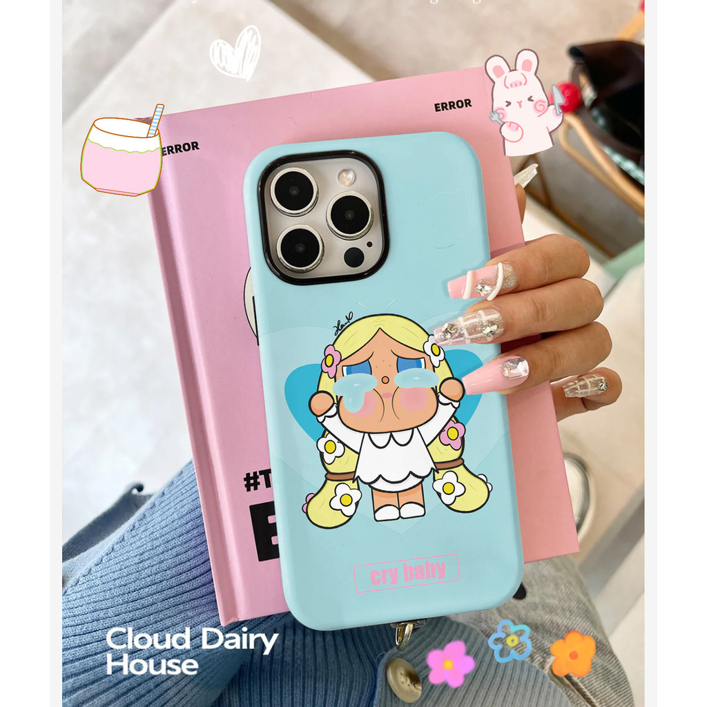 Pop Mart Crybaby Cô gái nhỏ dễ thương có tóc vàng Vỏ điện thoại cho iPhone15ProMax 14Pro 13 12 XSMAX 13mini 8PLUS 2 ❈ Vỏ tpu và pc bóng
