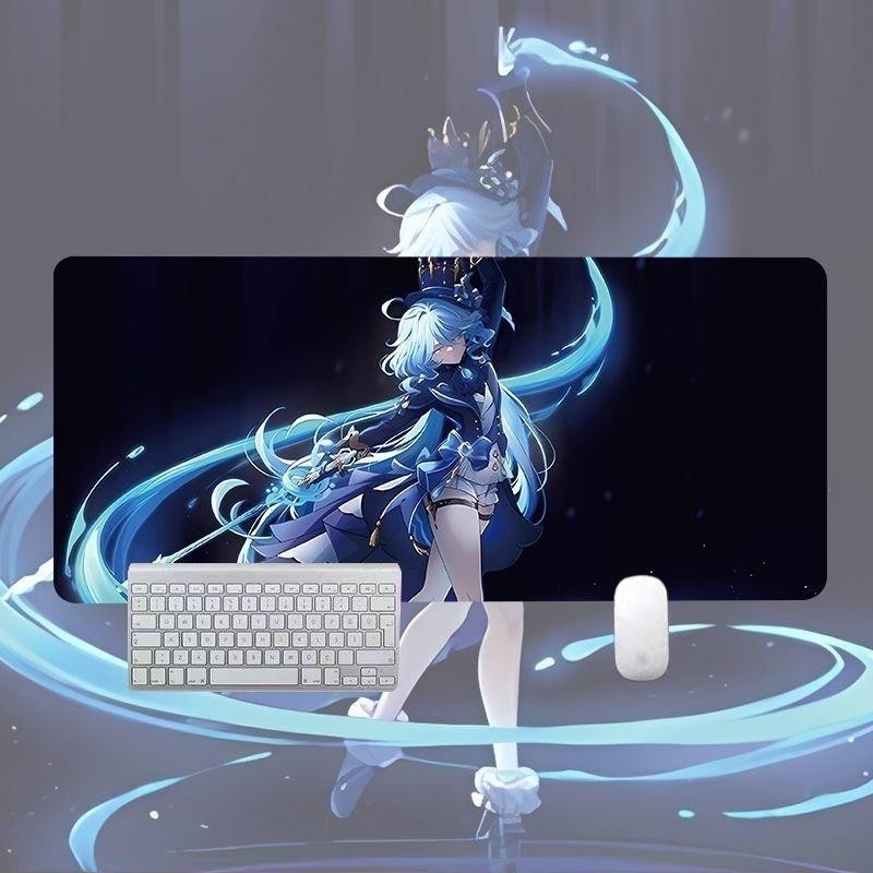 Miếng Lót Chuột Chơi Game Furina Focalors Cho Genshin Impact Gamers Bàn Phím Máy Tính Dày Cực Lớn Bàn Phím Bàn Thảm Cao Su (FDU)