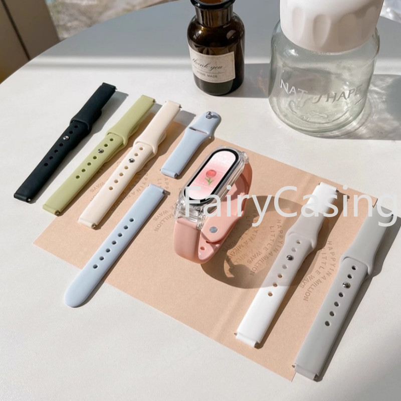 Dây đeo silicon mềm cho Xiaomi Mi Band 9 8 7 NFC Dây đeo đồng hồ cho Mi Band 5 / 6 / 4 / 3 Vòng đeo tay thể thao thời trang Miband Phụ kiện đồng hồ thông minh
