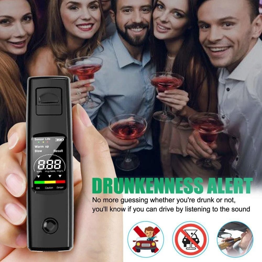 Máy kiểm tra cồn kỹ thuật số SAIA, Máy dò hơi thở chuyên nghiệp sạc TypeC, Máy dò khí màn hình LCD chất lượng cao cầm tay có độ chính xác cao
