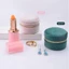 Hộp đựng trang sức nhung JUNYUE88US, Hộp đựng trang sức Mini hình tròn, Túi đựng bông tai dây kéo sang trọng chống bụi di động Túi xách nữ