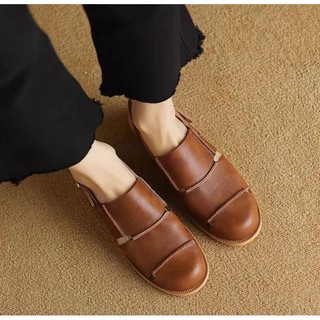 Giày Xăng đan đế bằng quai ngang bít mũi nữ Size Lớn