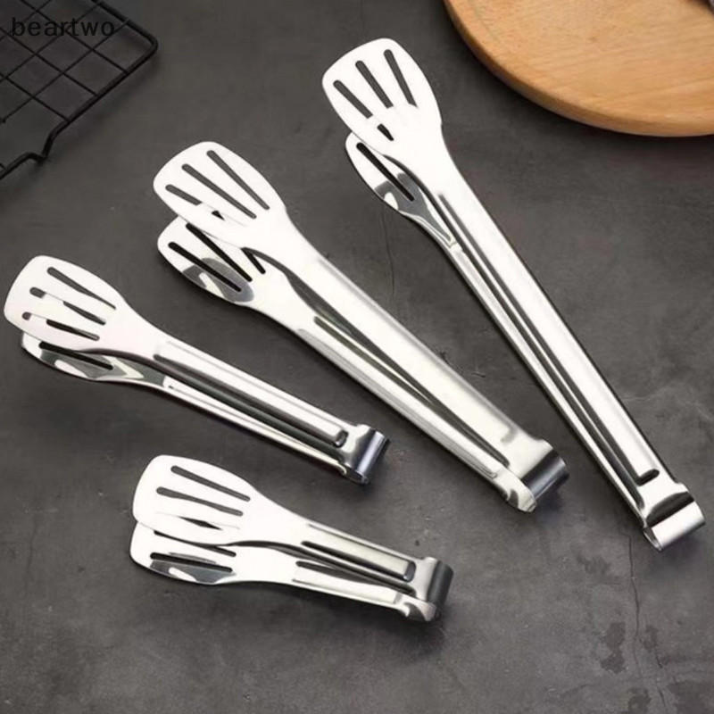 < Beartwo > Kẹp thực phẩm bằng thép không gỉ Lưỡi nướng Thịt Salad Bít tết Phục vụ thực phẩm Kẹp Nhíp Kẹp nấu nướng BBQ dài Dụng cụ nhà bếp Đẹp