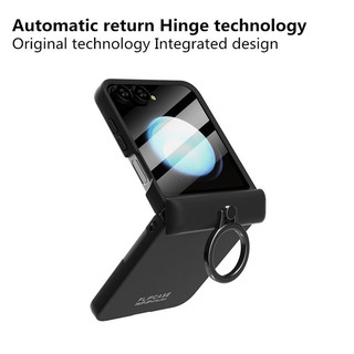 Dành Cho Samsung Galaxy Z Flip 6 Z Flip 5 Vỏ Sang Trọng Nhiều Màu Sắc Thân Thiện Với Da Mờ Gấp Bản Lề Vòng Giá Đỡ Có Gương Phim Chống Sốc Bìa Cứng