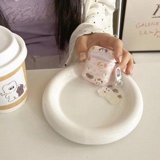 Vỏ TPU mềm chó hoạt hình màu hồng cho AirPods 1/2/3/Pro/Pro 2