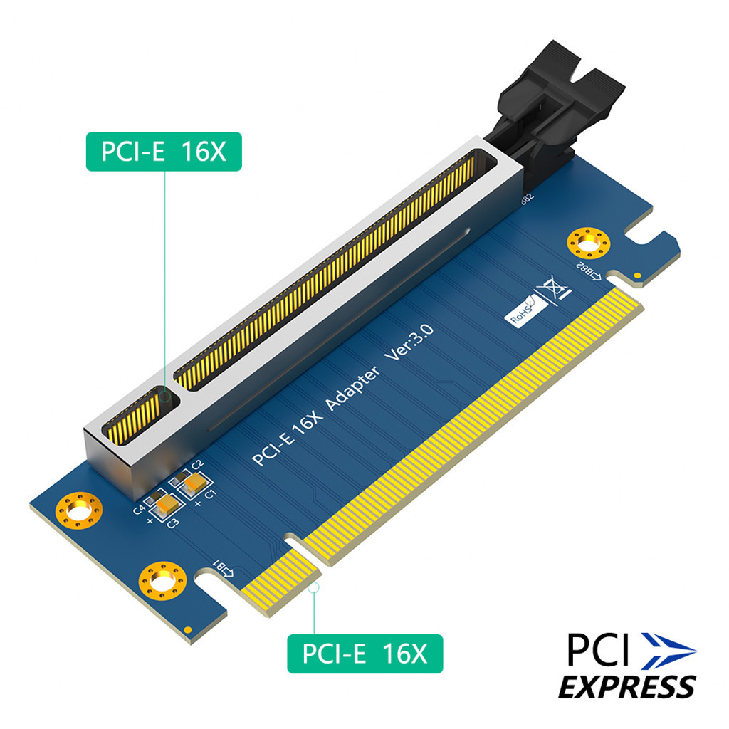 Thẻ nâng JMT PCI-Express 3.0 16X PCI-E3.0 16X 90 độ Góc phải Thẻ chuyển đổi tốc độ cao cho máy chủ 2U cho thẻ PCI-E cỡ lớn