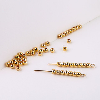 Bảo Quản Màu Mạ Đồng Vàng 18K Hạt Tròn Nhỏ Miếng Đệm Hạt Bông Tai DIY Tay Làm Bông Tai Vòng Tay Chất Liệu Cơ Bản Phụ Kiện