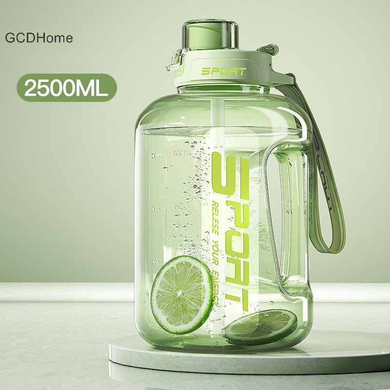 Gcdhome Dung Tích Lớn2500 / 1700ML Có Ống Hút Thể Thao Tập Gym Ấm Siêu Tốc Cho Cắm Trại Du Lịch Bình Nước Nóng BPA
