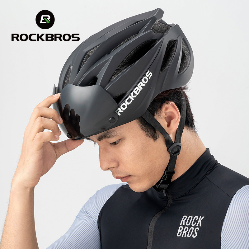 Mũ bảo hiểm xe đạp Rockbros Aero với kính từ tính và vỏ dày - Phù hợp cho cả đường trường và leo núi