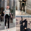 Quần jean nữ, Quần bò đen rách trên gối lưng cao dáng SKINNY siêu co giãn tôn dáng thời trang ( rách đùi )