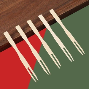 Bịch 100 nĩa trái cây bằng gỗ tre dùng một lần tiện lợi 9-10cm