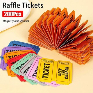 TUYỆT VỜI 200 Chiếc Vé Sự Kiện Lễ Kỷ Niệm, Dành Cho Lớp Học Giấy Đơn Nhãn Raffle Vé, Sự Kiện Uống Nước Số Lượng Lớn Xổ Số Nhiều Màu Sắc Cuộn Xổ Số