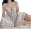 Set đồ ngủ sexy nữ gồm váy và áo choàng kiểu đầm 2 dây xuyên thấu có quần lót khiêu gợi