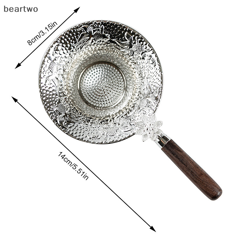 < Beartwo > Lưới kim loại Bộ lọc trà bằng thép không gỉ Sàng lọc Teaware Ren Trà thoát nước hữu ích Phụ kiện nhà bếp Đẹp