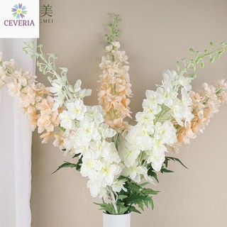 Cành hoa giả  từ lụa Delphinium lớn cao 75 cm, bông to, phù hợp trang trí đám cưới, nhà cửa CEVERIA
