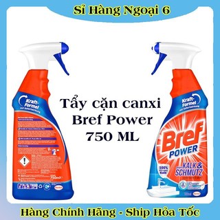 [Mẫu mới nhất] Chai xịt vệ sinh TẨY CẶN CANXI INOX, vòi sen, vách kính Bref Power 750ml của Đức