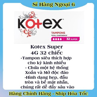 [CÓ CHE TÊN] Băng Vệ Sinh TAMPON Kotex các size - Hàng Châu Âu