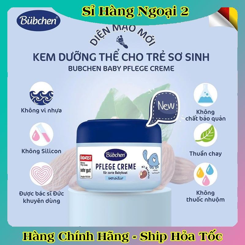 [DATE MỚI ĐỦ BILL] Kem dưỡng ẩm Bubchen cho da mặt body toàn thân an toàn cho da nhạy cảm trẻ sơ sinh của Đức
