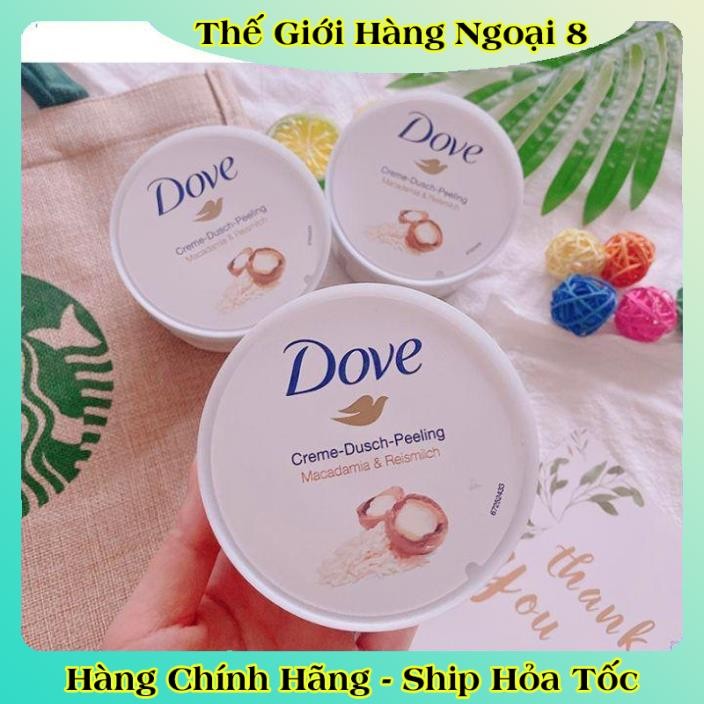 Tẩy tế bào chết, tẩy da chết body DOVE và dưỡng thể body nội địa Đức, Đủ Bill và Review